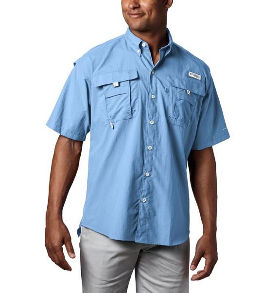 Columbia PFG Bahama II Fishing Shirts Men Blue USA (US659226)
